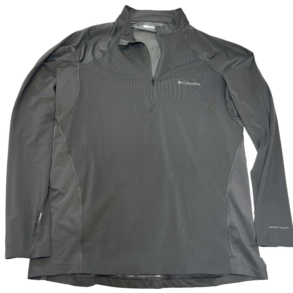 Columbia Pullover Quarter Zip Mens XL Gray Performance Top